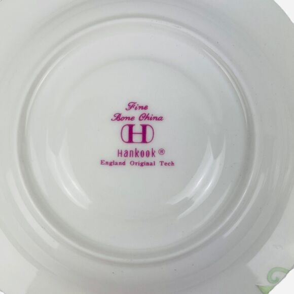 Hankook Bone China England Original Tech Teacup Saucers 2 Sets Korea NIB Floral - Picture 13 of 16
